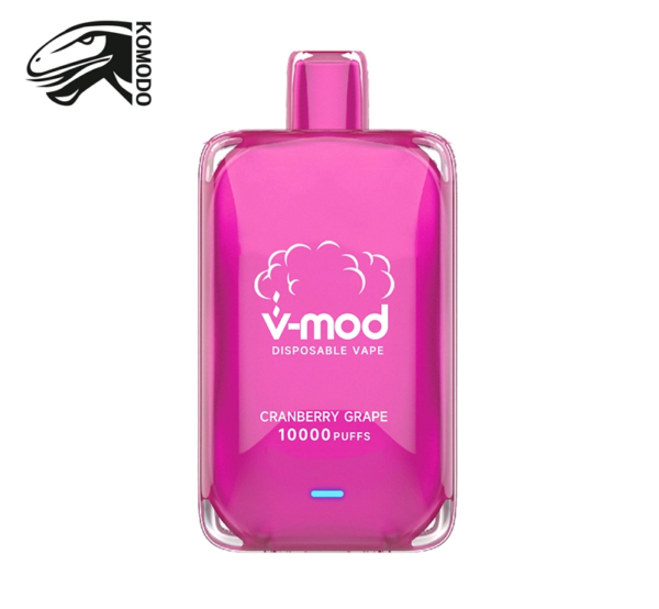 Komodo V-Mod 10000 Puffs Disposable Vape Cranberry Grape Flavour Powerful Battery Mesh Coil E Cigarette